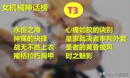 dnf机械师神话装备排名(dnf男机械毕业装备选择)插图4