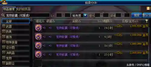 dnf拍卖行怎么买宠物(拍卖行可以买到的宠物装备)插图1