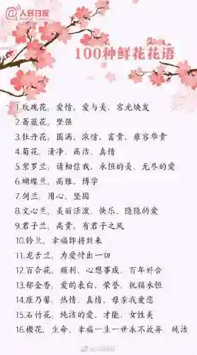 所有花语大全(花语经典语录)