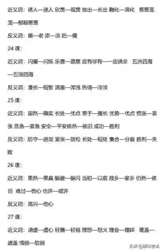三年级近反义词大全(反义词大全 两字四年级下册)插图4