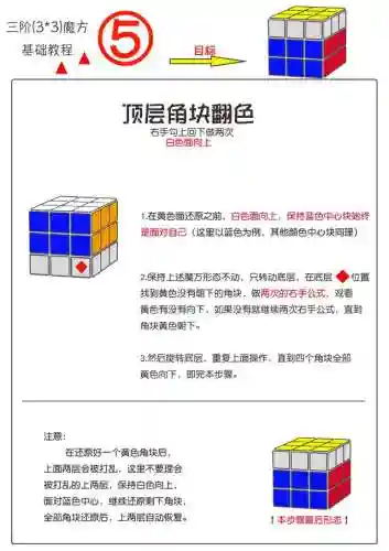 魔方三阶还原教程(3阶魔方教程1~7步骤公式)插图5