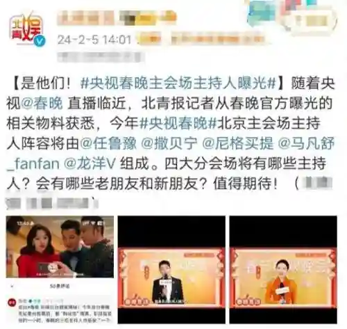 2024年央视春晚 阵容(2024年春晚主持人五位)