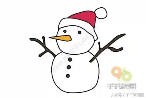 雪人简笔画(好看的雪人图片)插图1