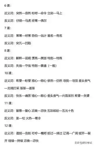 三年级近反义词大全(反义词大全 两字四年级下册)插图1