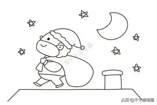 圣诞老人图片简笔画(圣诞老人简单又漂亮画)插图10