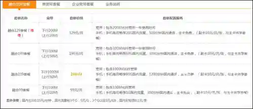 中国电信宽带套餐资费一览表(佛山电信宽带套餐价格表)