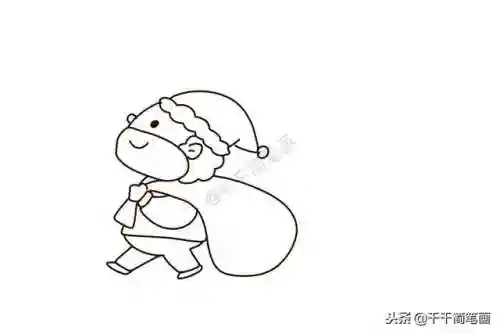 圣诞老人图片简笔画(圣诞老人简单又漂亮画)插图9