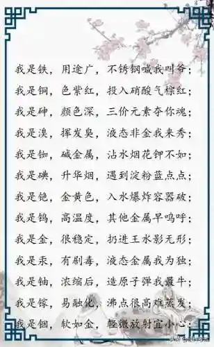 元素周期表快速记忆法(背元素周期表的秘诀)插图2