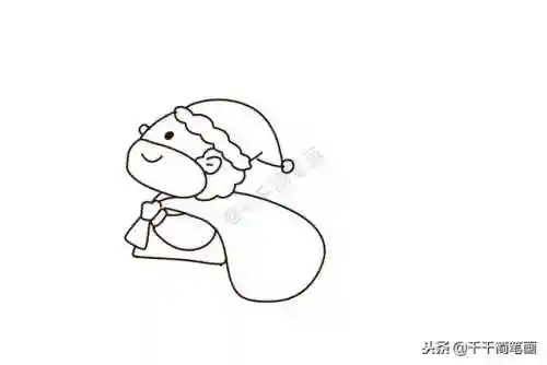圣诞老人图片简笔画(圣诞老人简单又漂亮画)插图8