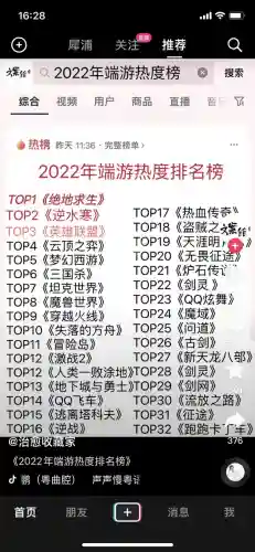 2022最火的端游排行(比较火的端游)