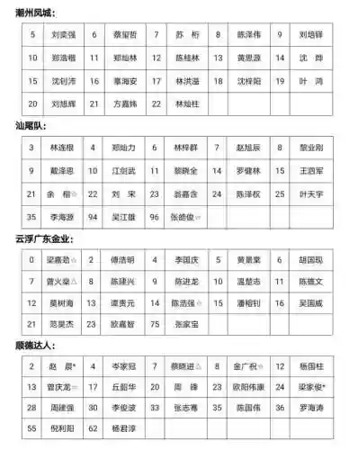 广东阵容照片(广东队队员名单 照片)插图25