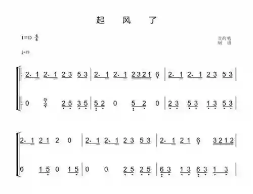 《起风了》数字简谱钢琴(起风了电子琴简谱完整版)插图2