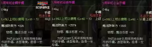 dnf5周年纪念金手镯(dnf年套称号一览表)
