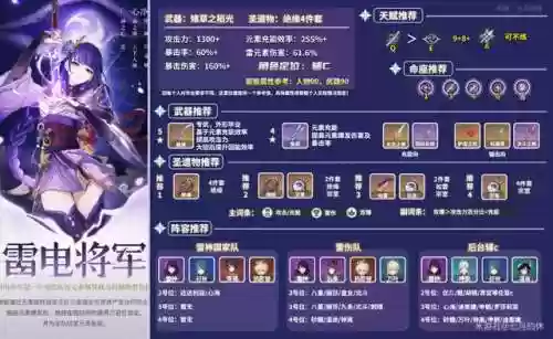 一心净土中的雷电将军阵容(原神一心净土打不过怎么办)