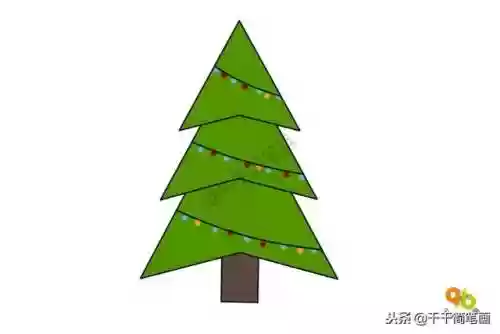 圣诞树简笔画图片(儿童简笔画3-6岁)插图1