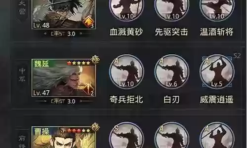 率土之滨名将阵容搭配