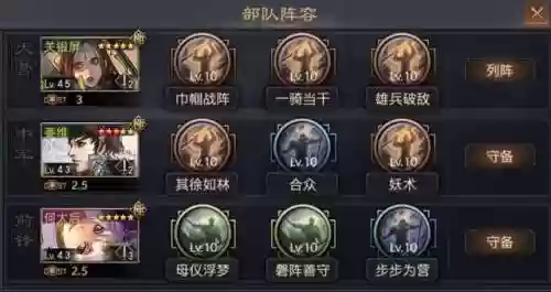 率土之滨禁卫阵容(率土之滨最新阵容)