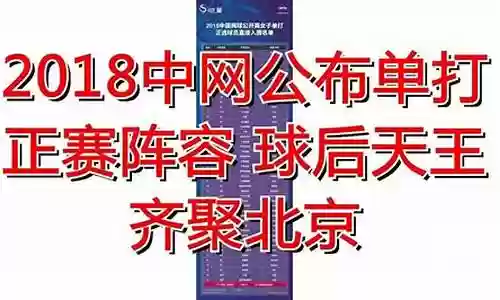 2018中网单打阵容搭配