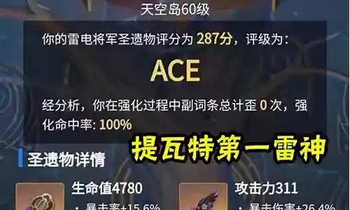 雷神圣遗物武器阵容搭配