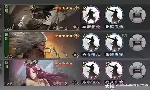 率土之滨马超甄洛阵容搭配