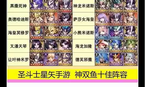 神圣衣双鱼阵容搭配图片