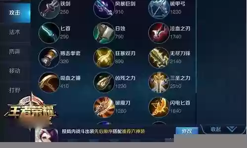 王者阵容搭配出装图表