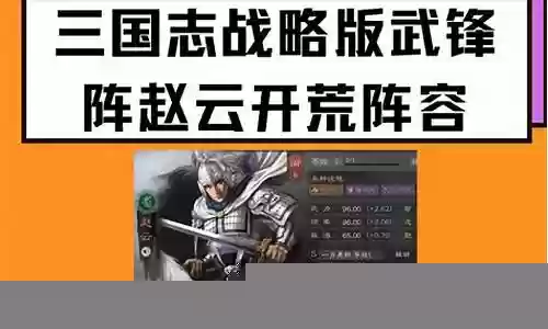 赵云武锋阵容装备搭配
