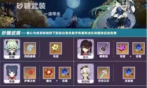 砂糖行秋阵容怎么搭配