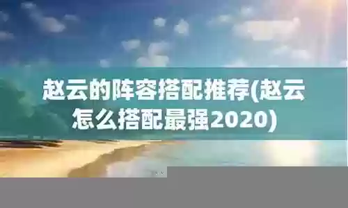 曹操赵云华佗搭配阵容最新