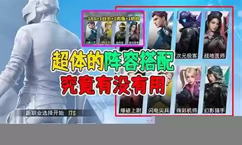 和平精英阵容搭配图表最新